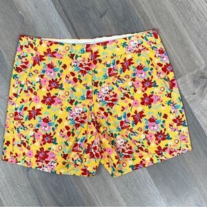 J. Crew Factory Floral Basket Weave Chino Shorts Yellow Multi 4 Cottagecore